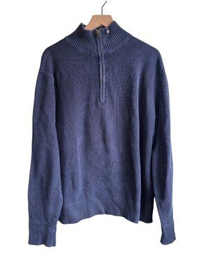 Vintage 90s Ralph Lauren Polo Jeans Company Flag Logo Sweater Cotton Blue XL